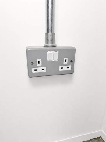 Double Socket with Galvanised Conduit